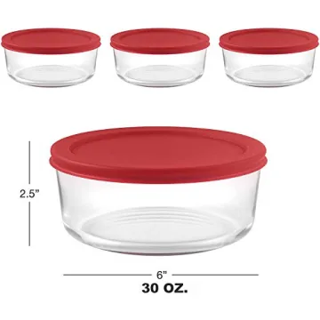 Bovado Glass 4 Cup Food Storage Containers | Freezer & Oven Safe