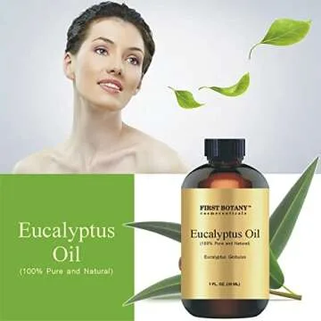 First Botany, 100% Pure Eucalyptus Oil - Premium Eucalyptus Essential Oil for Aromatherapy, Massage, Topical & Household Uses - 1 fl oz (Eucalyptus)