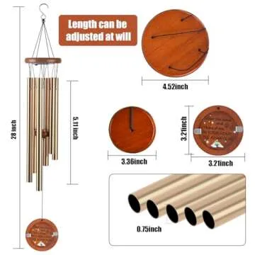 Dog Memorial Wind Chime - Loss of Dogs Sympathy Gift, Pet Passing Away Died Remembrance Gifts with Picture Frame, Pawprint Keyring & Rainbow Bridge Card Gifts in Memory of Dog