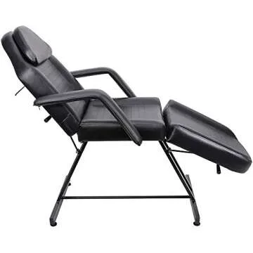 Beauty Style Professional Multi-Purpose Spa Facial Bed Tattoo Bed Salon Beauty Bed with Stool Black