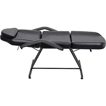 Beauty Style Professional Multi-Purpose Spa Facial Bed Tattoo Bed Salon Beauty Bed with Stool Black
