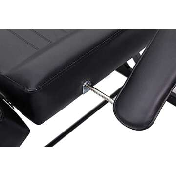 Beauty Style Professional Multi-Purpose Spa Facial Bed Tattoo Bed Salon Beauty Bed with Stool Black