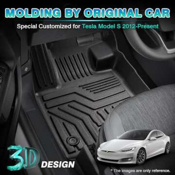 T TGBROS Floor Mats for 2021-2024 2025 Tesla Model S Accessories All Weather Protection Custom Fit T...