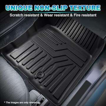 T TGBROS Floor Mats for 2021-2024 2025 Tesla Model S Accessories All Weather Protection Custom Fit TPE 2 Rows Floor Liners Set Non-Slip