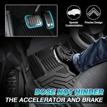 T TGBROS Floor Mats for 2021-2024 2025 Tesla Model S Accessories All Weather Protection Custom Fit TPE 2 Rows Floor Liners Set Non-Slip