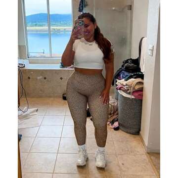 Aoxjox Women's Crop Top - Stylish Longline Workout Tee