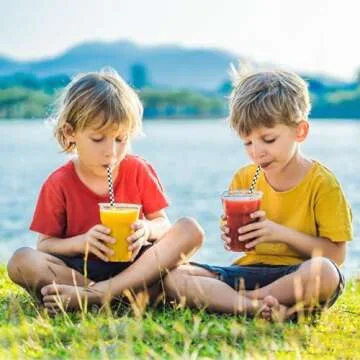 ALINK 100 Black and White Checkered Racing Paper Straws, Biodegradable Disposable Drinking Straws for Brithday, New Year, Party Decoration Supplies