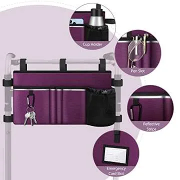 FINPAC Large Walker Tote Bag with Safety Features