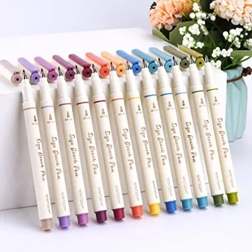 WRITECH Vintage Brush Pens Set - 12 Colors for Art