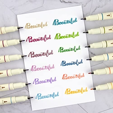 WRITECH Vintage Brush Pens Set - 12 Colors for Art