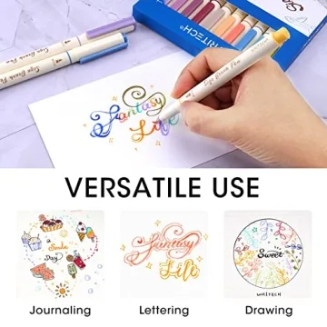 WRITECH Vintage Brush Pens Set - 12 Colors for Art