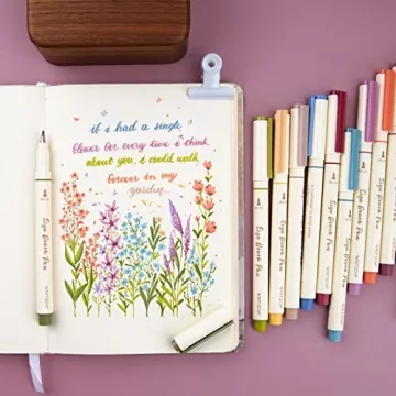 WRITECH Vintage Brush Pens Set - 12 Colors for Art