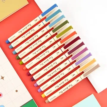 WRITECH Vintage Brush Pens Set - 12 Colors for Art