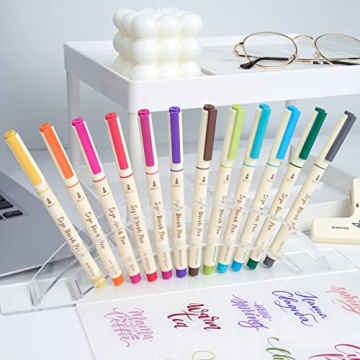 WRITECH Vintage Brush Pens Set - 12 Colors for Art