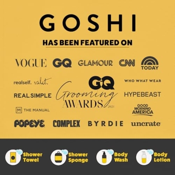 GOSHI Exfoliating Shower Sponge - Rip-Resistant, Rapid-Drying Exfoliating Bath Sponge for All Skin Types - Grey - Made in Japan