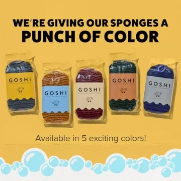 GOSHI Exfoliating Shower Sponge - Rip-Resistant, Rapid-Drying Exfoliating Bath Sponge for All Skin Types - Grey - Made in Japan