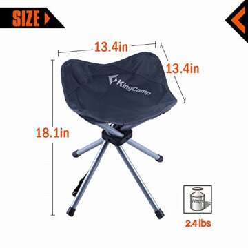 KingCamp Portable Lightweight Folding Stool for Outdoors