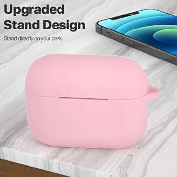 ATUAT for AirPods Pro 1st/2nd Generation Case Cover, Protective Silicone Skin Accessories with Keych...