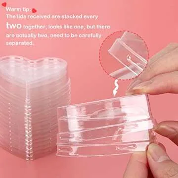 HawHawToys 60 Pack Dessert Cups with Lids and Spoons, 5 oz Heart-Shaped Clear Plastic Appetizer Parfait cups for Mother's Day Gift, Wedding, Bridal Shower