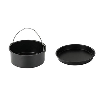 2pcs/set Universal Air Fryer Accessory Set, Include Steel Air Fryer Pizza Pan and Baking Cake Barrel...