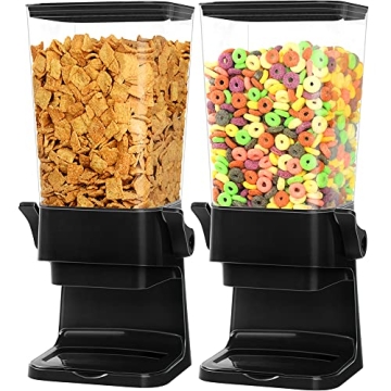 Cereal Dispenser Countertop 2 Pack 5.5 Qt Large Cereal Storage Container Holder Dispenser for Pantry...