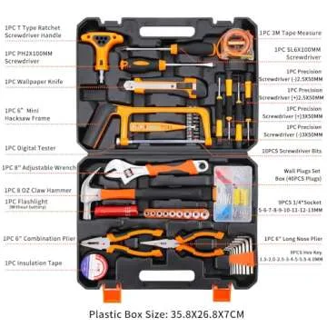 SPICIMOMO 84-Piece Home Tool Set Ideal for DIY and Repairs
