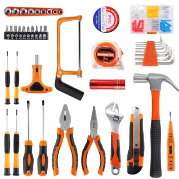 Tool Kit - 84 Pieces Professional Home Tool Set Ideal for Household Repair DIY Crafts (45 Types of Sets)