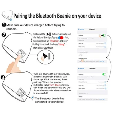 ASIILOVI Bluetooth Beanie Wireless Music Hat for All Seasons