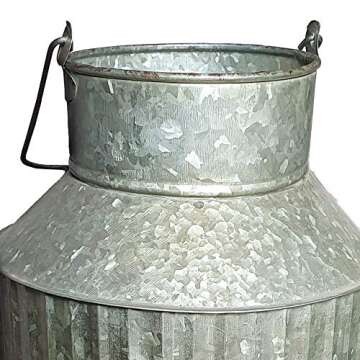 Vintage Industrial Farmhouse Chic Flowers and Plants Can with Handle (Does Not Come with Flowers)