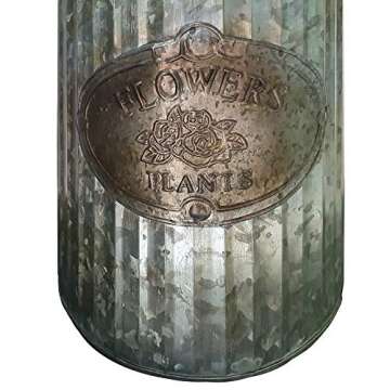 Vintage Industrial Farmhouse Chic Flowers and Plants Can with Handle (Does Not Come with Flowers)