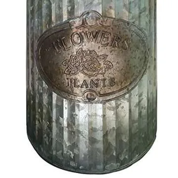 Vintage Industrial Farmhouse Chic Flowers and Plants Can with Handle (Does Not Come with Flowers)
