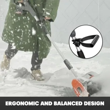 12” Cordless Snow Shovel Compatible with Dewalt 20V Battery, Brushless Snow Blower Electric Snow Thrower, Auxiliary Handle & Adjustable Deflector (w/ 4.0 Ah Battery & 4.0 Quick Charger)