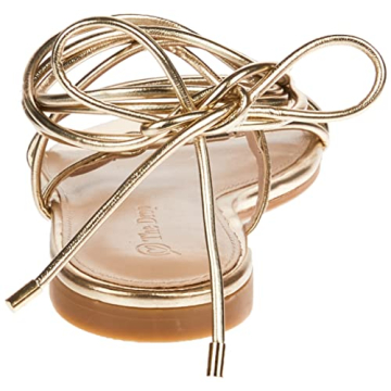 Gold Strappy Lace-Up Sandals Comfortable Elegant The Drop