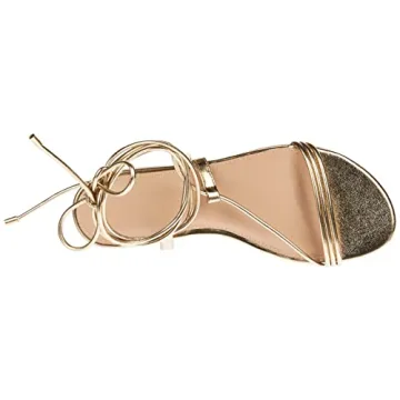 Gold Strappy Lace-Up Sandals Comfortable Elegant The Drop