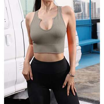 YOAKUKA Women's Stylish 3 Piece Ribbed Tank Tops