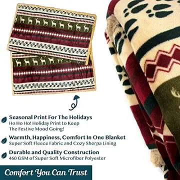 Cozy Pavilia Christmas Sherpa Blanket for Holiday Comfort