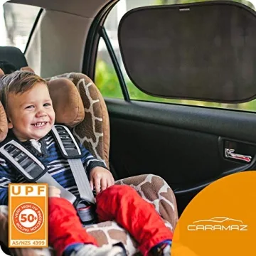 CARAMAZ Car Window Shade for Baby with Certified UV-Protection 2 Pack - 20"x12"