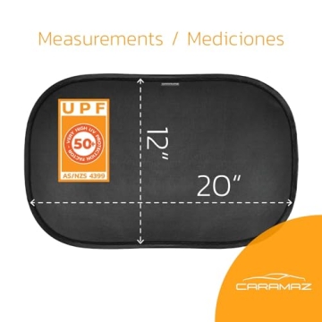 CARAMAZ Car Window Shade for Baby with Certified UV-Protection 2 Pack - 20"x12"