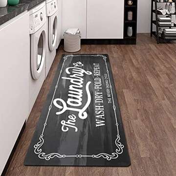 Pauwer Farmhouse Rug for Laundry Room and Kitchen