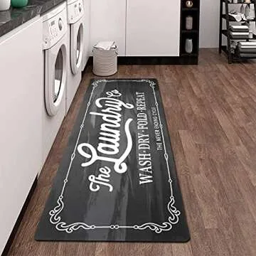 Pauwer Farmhouse Rug for Laundry Room and Kitchen
