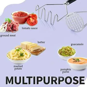 Versatile 2PCS Potato Masher, Ergonomic & Durable Kitchen Tool