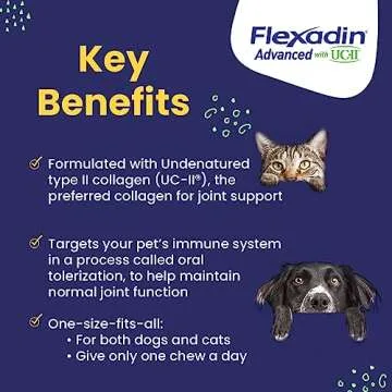 Vetoquinol Flexadin Advanced Dog Hip and Joint Supplement with UC-II Collagen, One Chew a Day Hip an...
