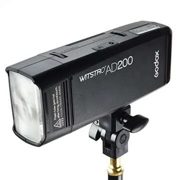 Godox AD200 200Ws 2.4G TTL Speedlite Flash Strobe 1/8000 HSS Monolight, 2900mAh Lithium Battery with BD-07 Barn Door & Honeycomb Grid and 4 Color Gel Filters