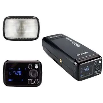 Godox AD200 200Ws 2.4G TTL Speedlite Flash Strobe 1/8000 HSS Monolight, 2900mAh Lithium Battery with BD-07 Barn Door & Honeycomb Grid and 4 Color Gel Filters