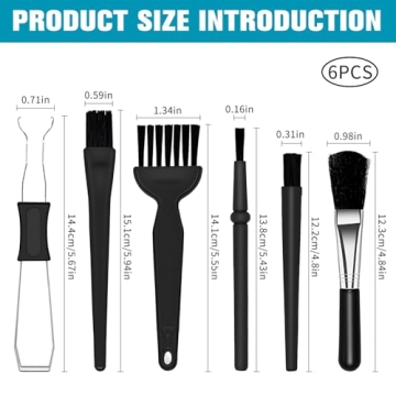 IOGOG 6PCS Keyboard Brush Cleaner Kit with Keycap Puller & Switch Puller, PP Handle Nylon Small Spac...