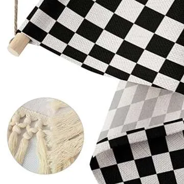 Racing Checkered Wall Art Cotton Linen Hanging Decor