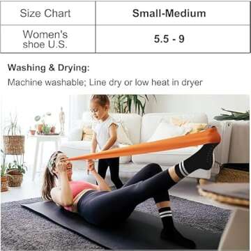 Pilates Socks with Grips for Women, Non-Slip Yoga Athletic Socks for Barre Ballet Barefoot Workout Hospital, 4 Pairs,S-M