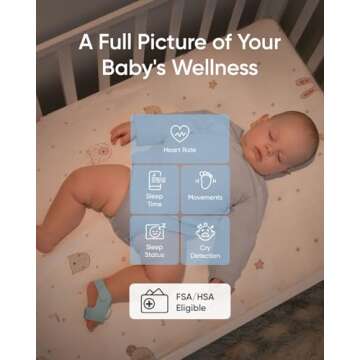 eufy Security Baby Smart Sock Baby Monitor with 2.4 GHz Wi-Fi, Track Sleep Patterns, Naps, Heart Rat...