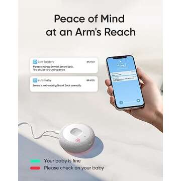 eufy Security Baby Smart Sock Baby Monitor with 2.4 GHz Wi-Fi, Track Sleep Patterns, Naps, Heart Rate, 2K Camera, AI Cry Detection, Pan and Tilt, No Monthly Fee