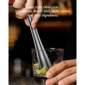 Cicike 10" Stainless Steel Muddler & Mixing Spoon Set